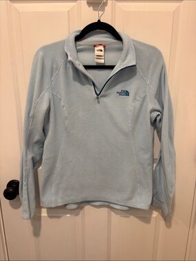 The North Face Glacier Quarter Zip Fleece Pullover Blue Medium